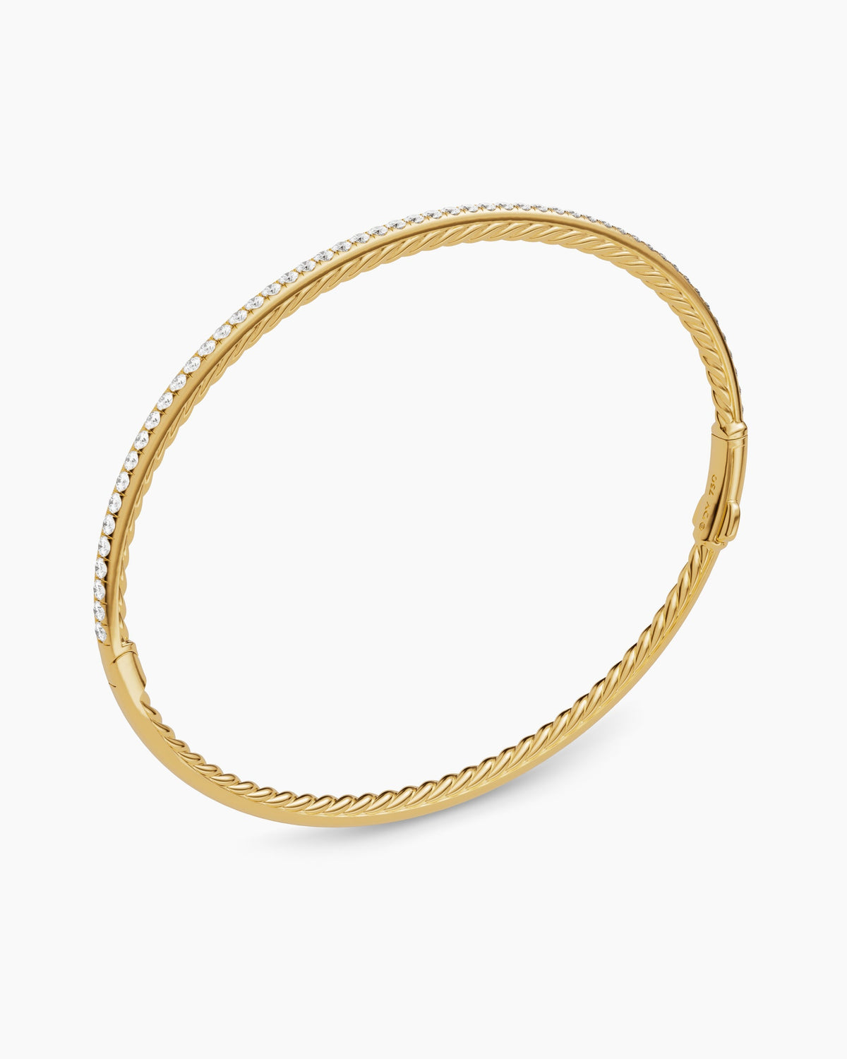 David Yurman Micro Pavé Bracelet in 18K Yellow Gold with Diamonds, 2mm David Yurman Women’s
