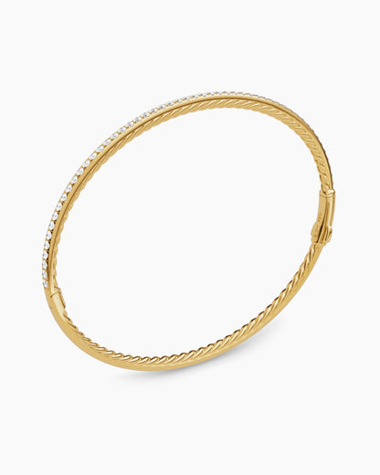 David Yurman Micro Pavé Bracelet in 18K Yellow Gold with Diamonds, 2mm David Yurman Women’s