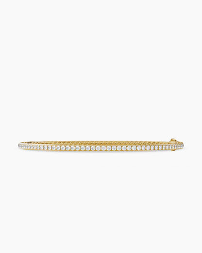 David Yurman Micro Pavé Bracelet in 18K Yellow Gold with Diamonds, 2mm David Yurman Women’s