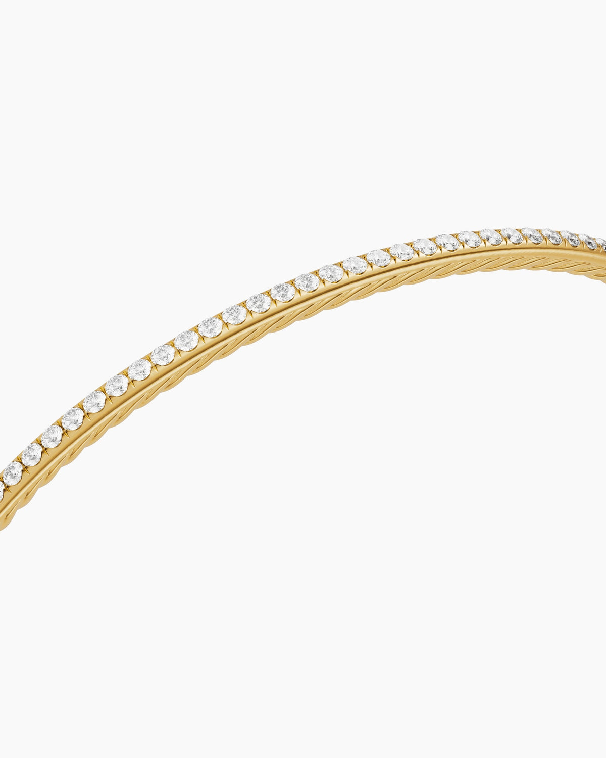 David Yurman Micro Pavé Bracelet in 18K Yellow Gold with Diamonds, 2mm David Yurman Women’s