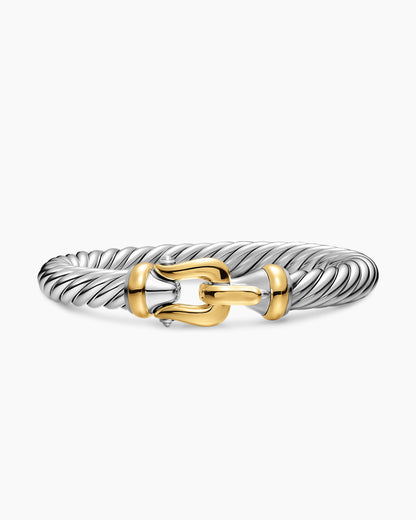 David Yurman Cable Flex Buckle Bracelet in Sterling Silver with 14K Yellow Gold, 9mm David Yurman Women’s