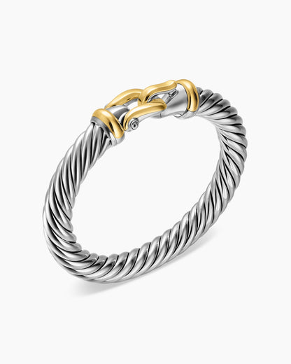 David Yurman Cable Flex Buckle Bracelet in Sterling Silver with 14K Yellow Gold, 9mm David Yurman Women’s