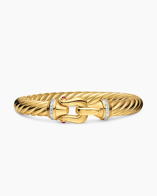 David Yurman Cablespira Flex Buckle Bracelet in 18K Yellow Gold with Diamonds, 9mm David Yurman Women’s