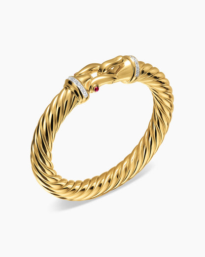 David Yurman Cablespira Flex Buckle Bracelet in 18K Yellow Gold with Diamonds, 9mm David Yurman Women’s