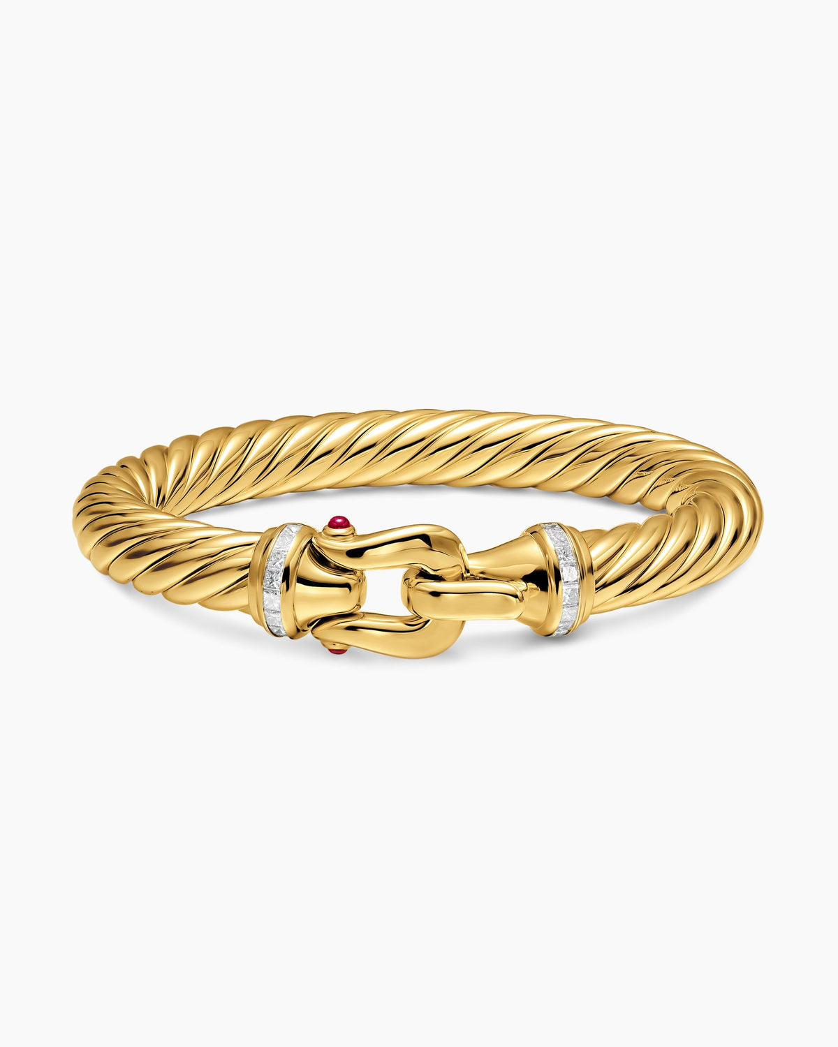 David Yurman Cablespira Flex Buckle Bracelet in 18K Yellow Gold with Diamonds, 9mm David Yurman Women’s