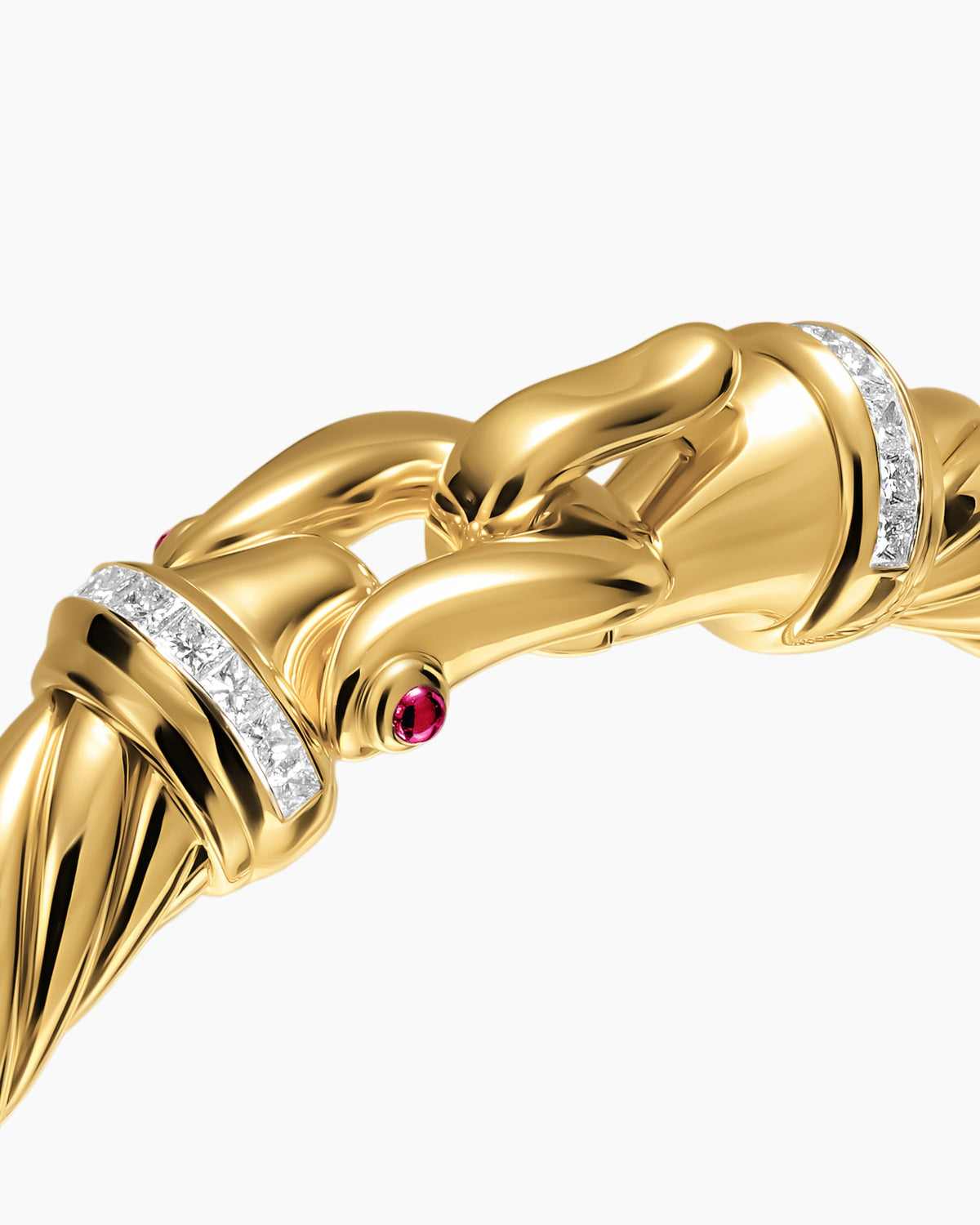 David Yurman Cablespira Flex Buckle Bracelet in 18K Yellow Gold with Diamonds, 9mm David Yurman Women’s