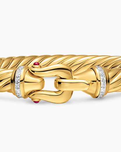 David Yurman Cablespira Flex Buckle Bracelet in 18K Yellow Gold with Diamonds, 9mm David Yurman Women’s