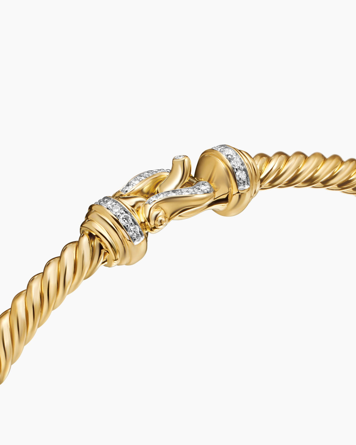 David Yurman Buckle Cablespira Flex Bracelet in 18K Yellow Gold with Diamonds, 3.5mm David Yurman Women’s