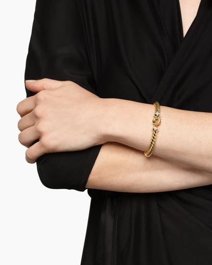 David Yurman Cablespira Flex Buckle Bracelet in 18K Yellow Gold with Diamonds, 6mm David Yurman Women’s