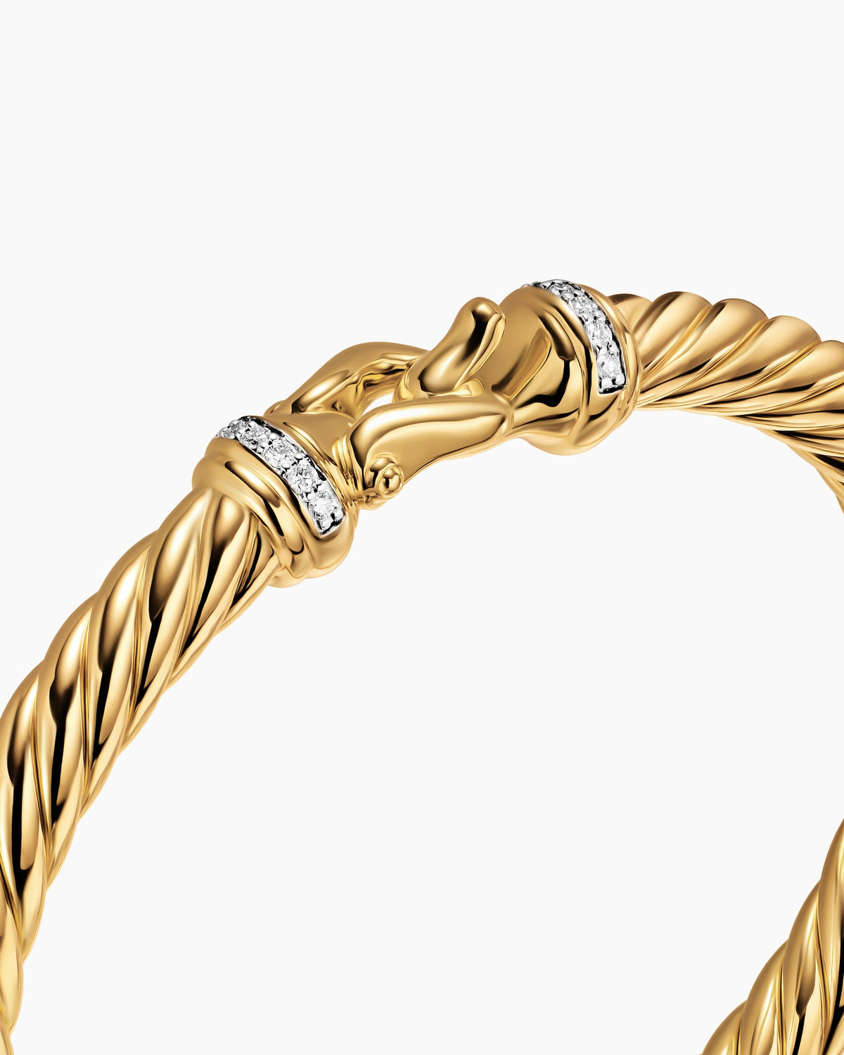 David Yurman Cablespira Flex Buckle Bracelet in 18K Yellow Gold with Diamonds, 6mm David Yurman Women’s