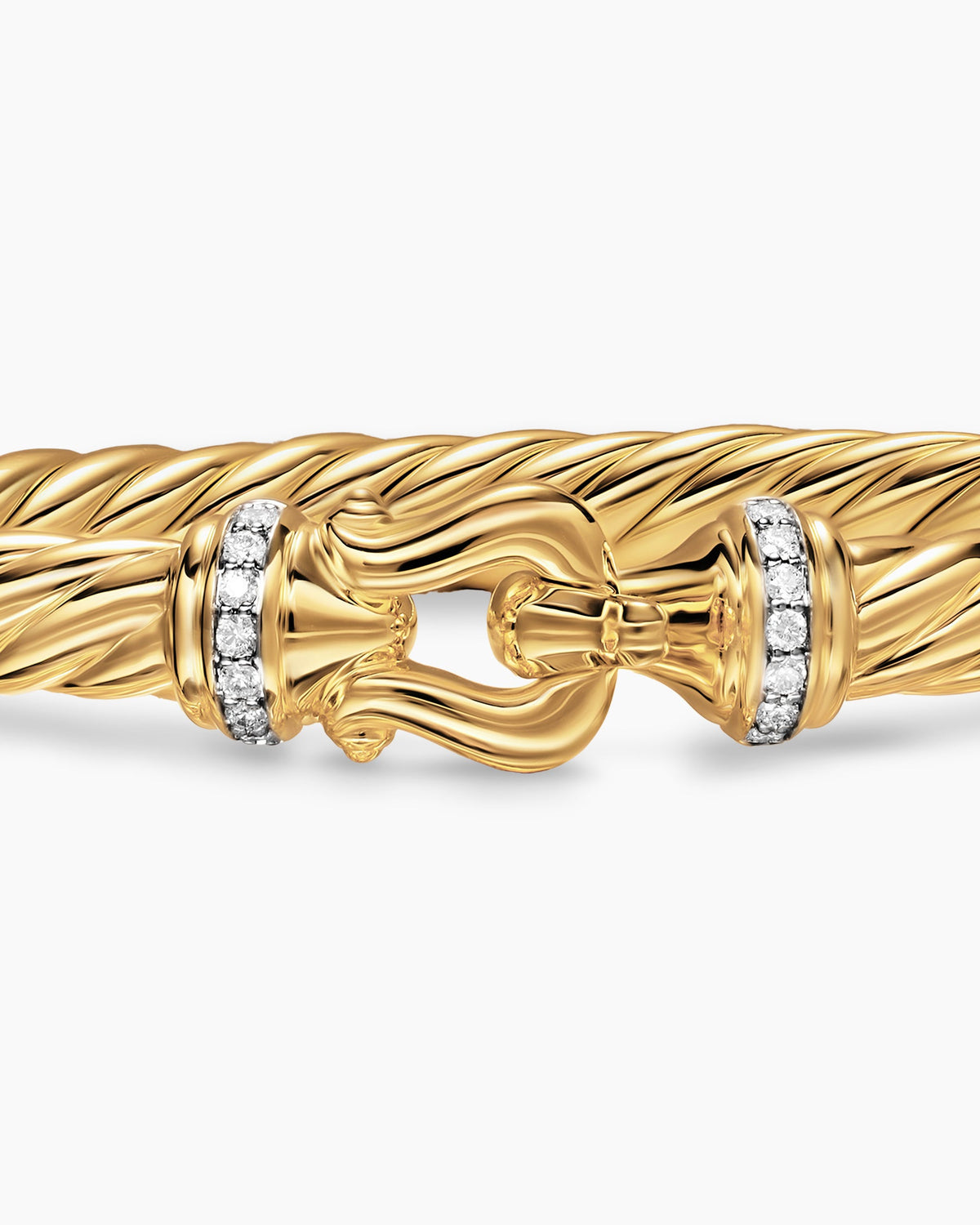 David Yurman Cablespira Flex Buckle Bracelet in 18K Yellow Gold with Diamonds, 6mm David Yurman Women’s