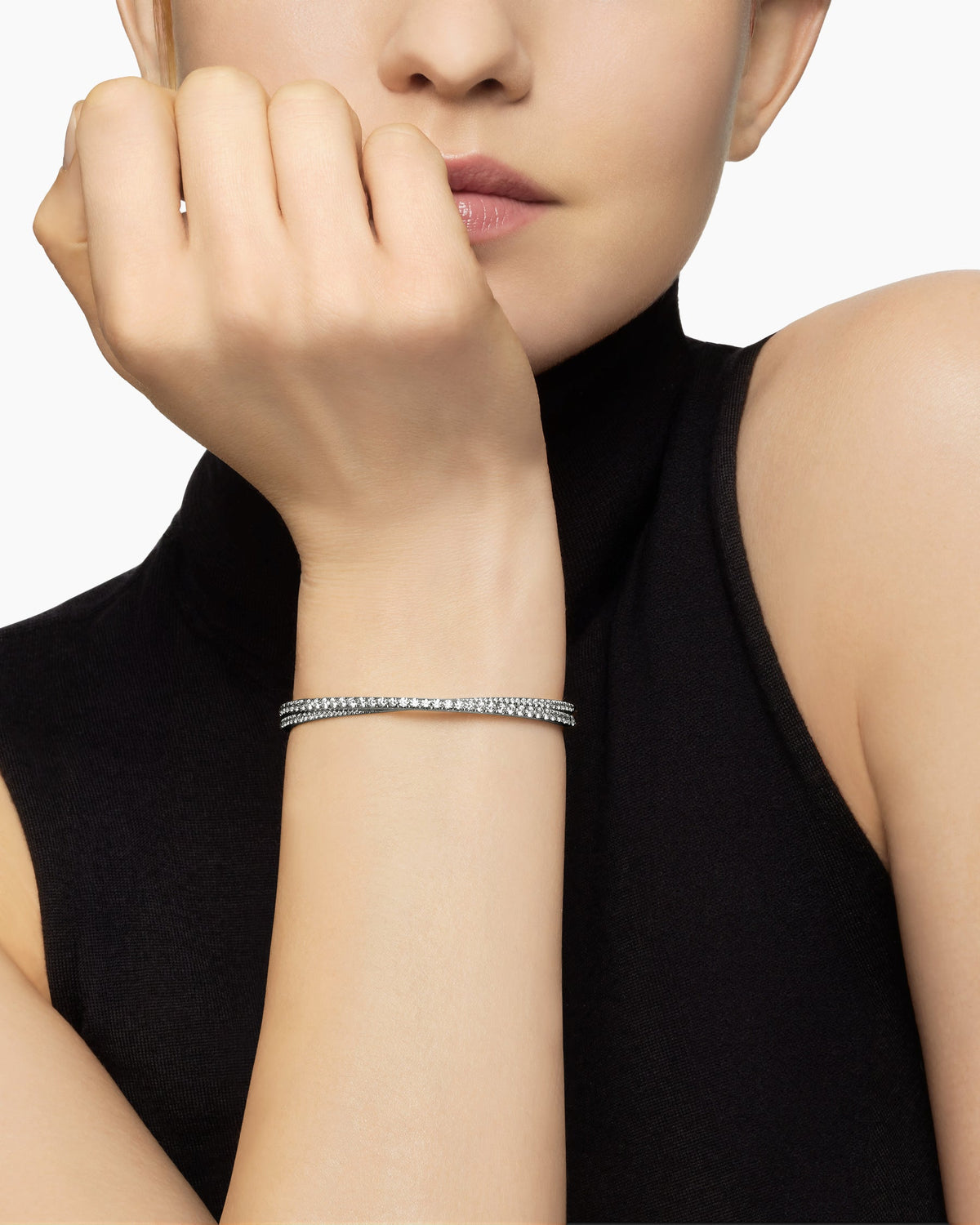 David Yurman Pavé Crossover Two Row Bracelet David Yurman Women’s