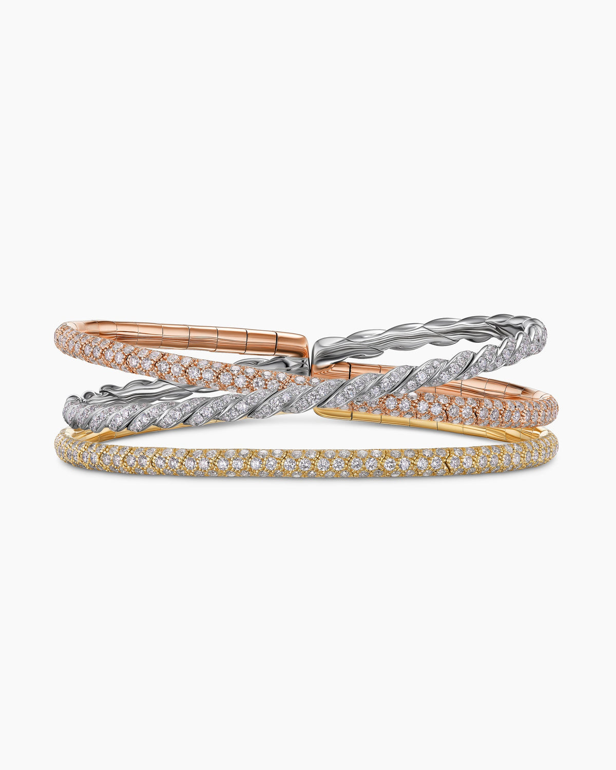 David Yurman Sculpted Cable Flex Three Row Bracelet David Yurman Women’s