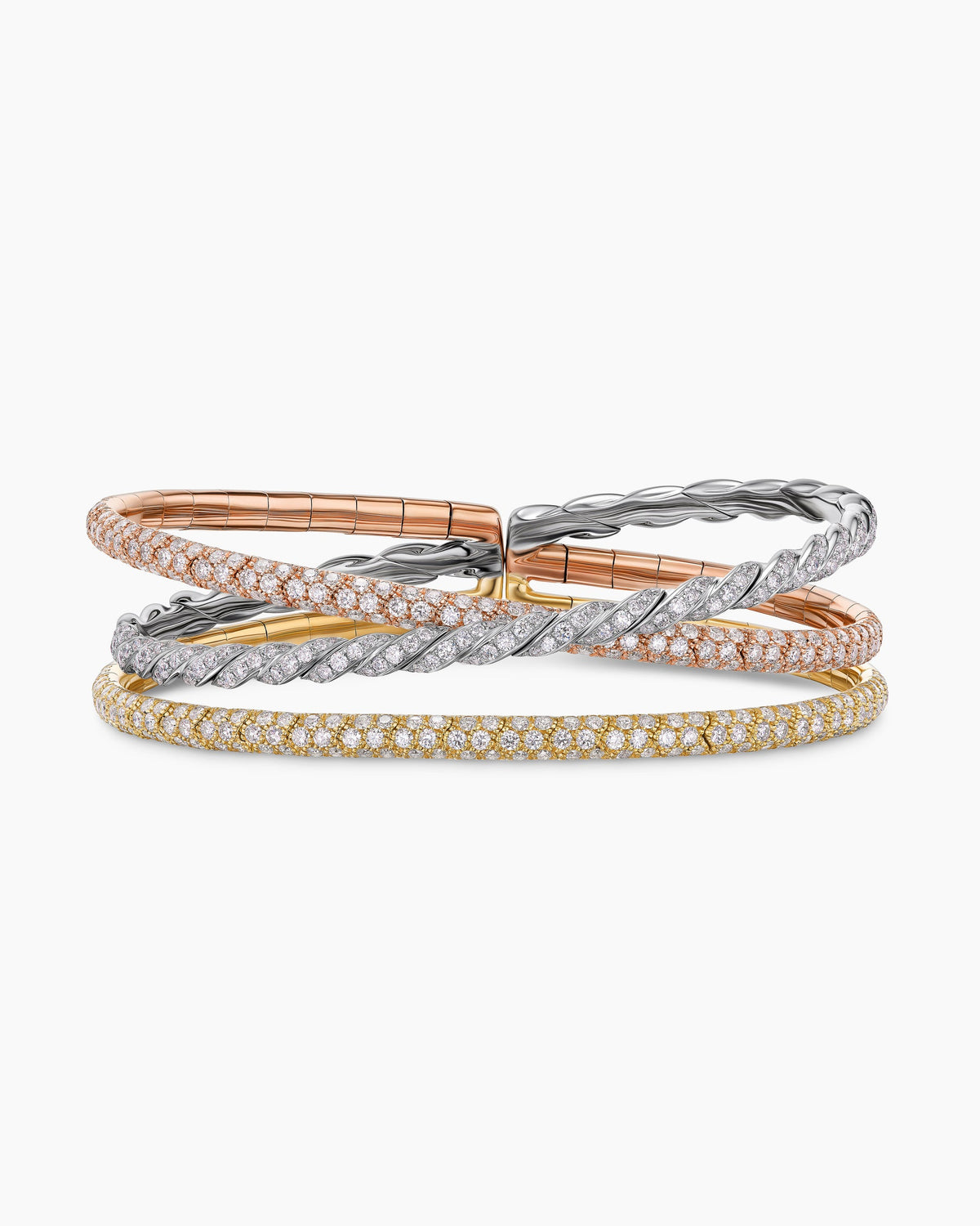 David Yurman Sculpted Cable Flex Three Row Bracelet David Yurman Women’s