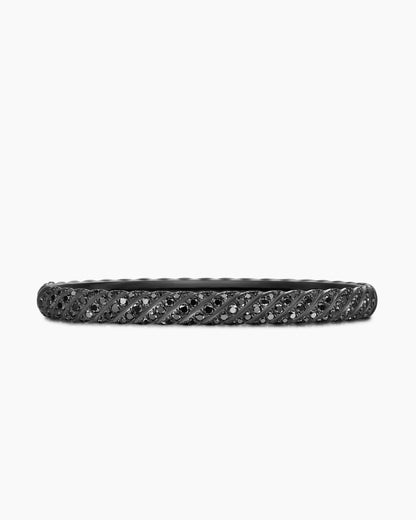 David Yurman Sculpted Cable Bangle Bracelet in Black Titanium with Diamonds, 6.2mm David Yurman Women’s