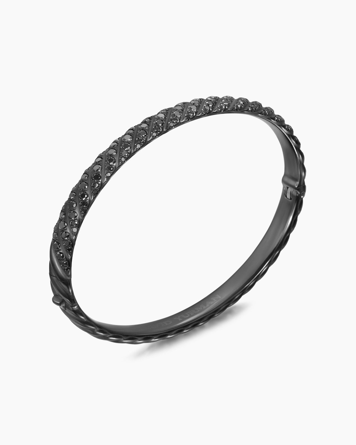 David Yurman Sculpted Cable Bangle Bracelet in Black Titanium with Diamonds, 6.2mm David Yurman Women’s