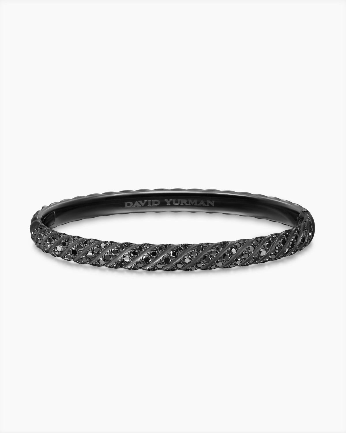 David Yurman Sculpted Cable Bangle Bracelet in Black Titanium with Diamonds, 6.2mm David Yurman Women’s