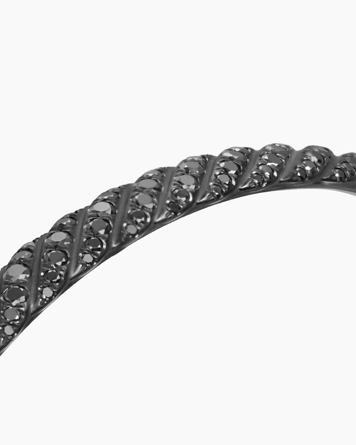 David Yurman Sculpted Cable Bangle Bracelet in Black Titanium with Diamonds, 6.2mm David Yurman Women’s