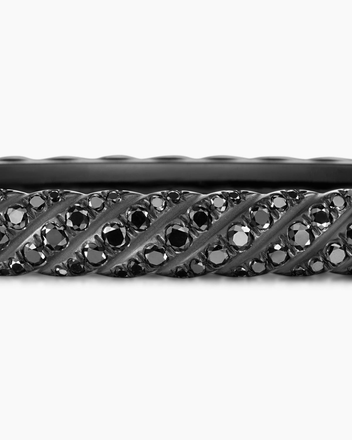 David Yurman Sculpted Cable Bangle Bracelet in Black Titanium with Diamonds, 6.2mm David Yurman Women’s