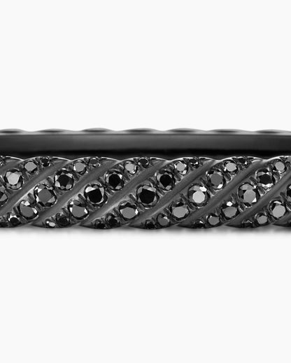 David Yurman Sculpted Cable Bangle Bracelet in Black Titanium with Diamonds, 6.2mm David Yurman Women’s