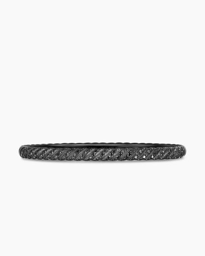 David Yurman Sculpted Cable Bangle Bracelet in Black Titanium with Diamonds, 4.6mm David Yurman Women’s