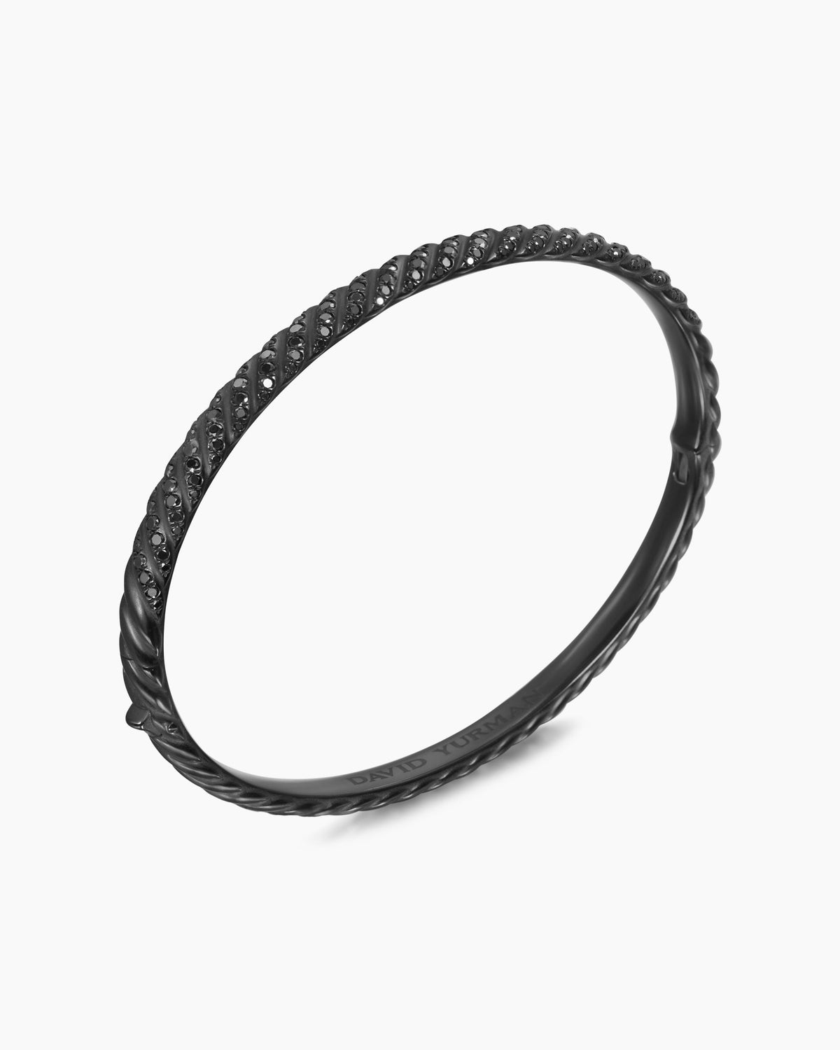 David Yurman Sculpted Cable Bangle Bracelet in Black Titanium with Diamonds, 4.6mm David Yurman Women’s