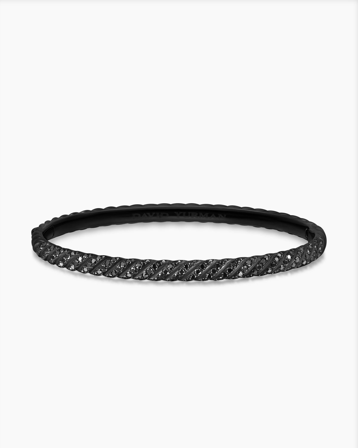 David Yurman Sculpted Cable Bangle Bracelet in Black Titanium with Diamonds, 4.6mm David Yurman Women’s