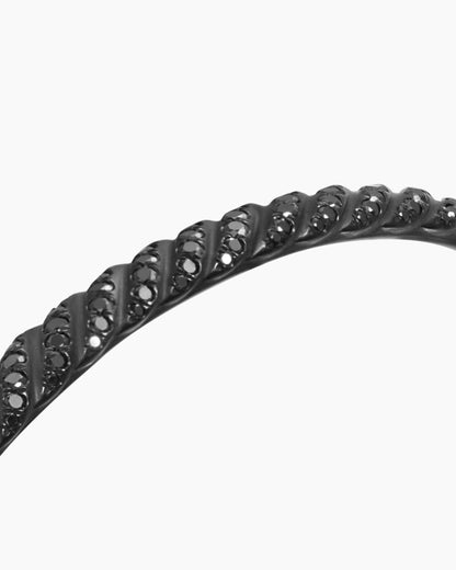 David Yurman Sculpted Cable Bangle Bracelet in Black Titanium with Diamonds, 4.6mm David Yurman Women’s