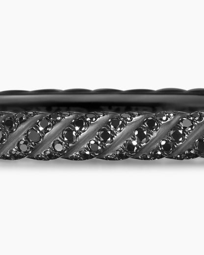 David Yurman Sculpted Cable Bangle Bracelet in Black Titanium with Diamonds, 4.6mm David Yurman Women’s