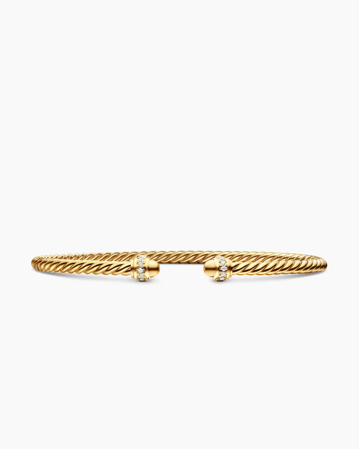 David Yurman Classic Cablespira Flex Bracelet in 18K Yellow Gold with Diamonds, 3mm David Yurman Women’s