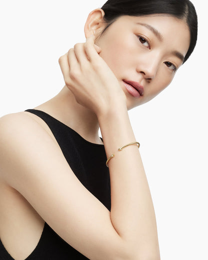 David Yurman Classic Cablespira Flex Bracelet in 18K Yellow Gold with Diamonds, 3mm David Yurman Women’s