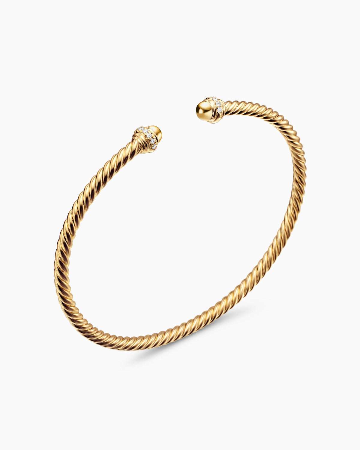 David Yurman Classic Cablespira Flex Bracelet in 18K Yellow Gold with Diamonds, 3mm David Yurman Women’s