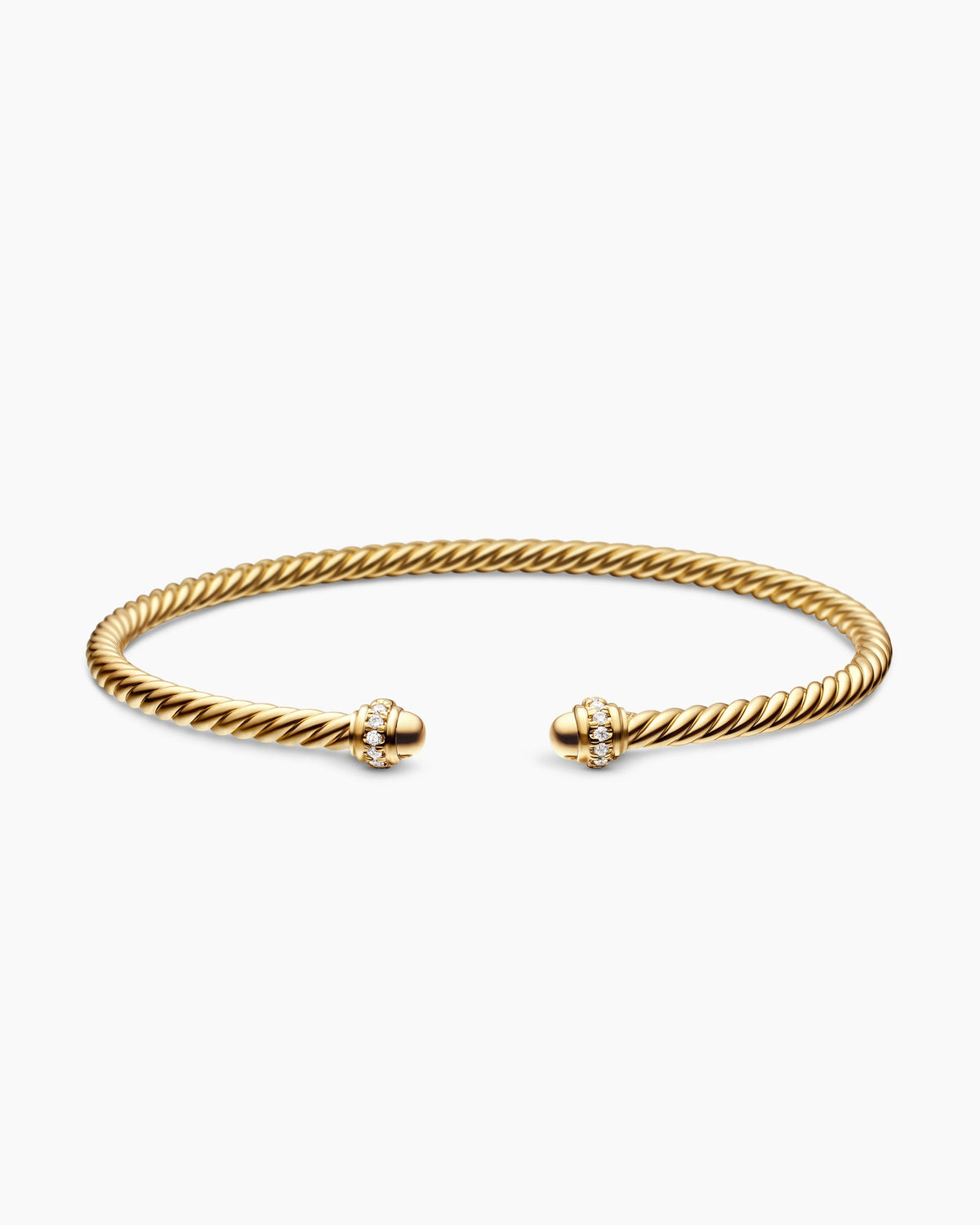 David Yurman Classic Cablespira Flex Bracelet in 18K Yellow Gold with Diamonds, 3mm David Yurman Women’s