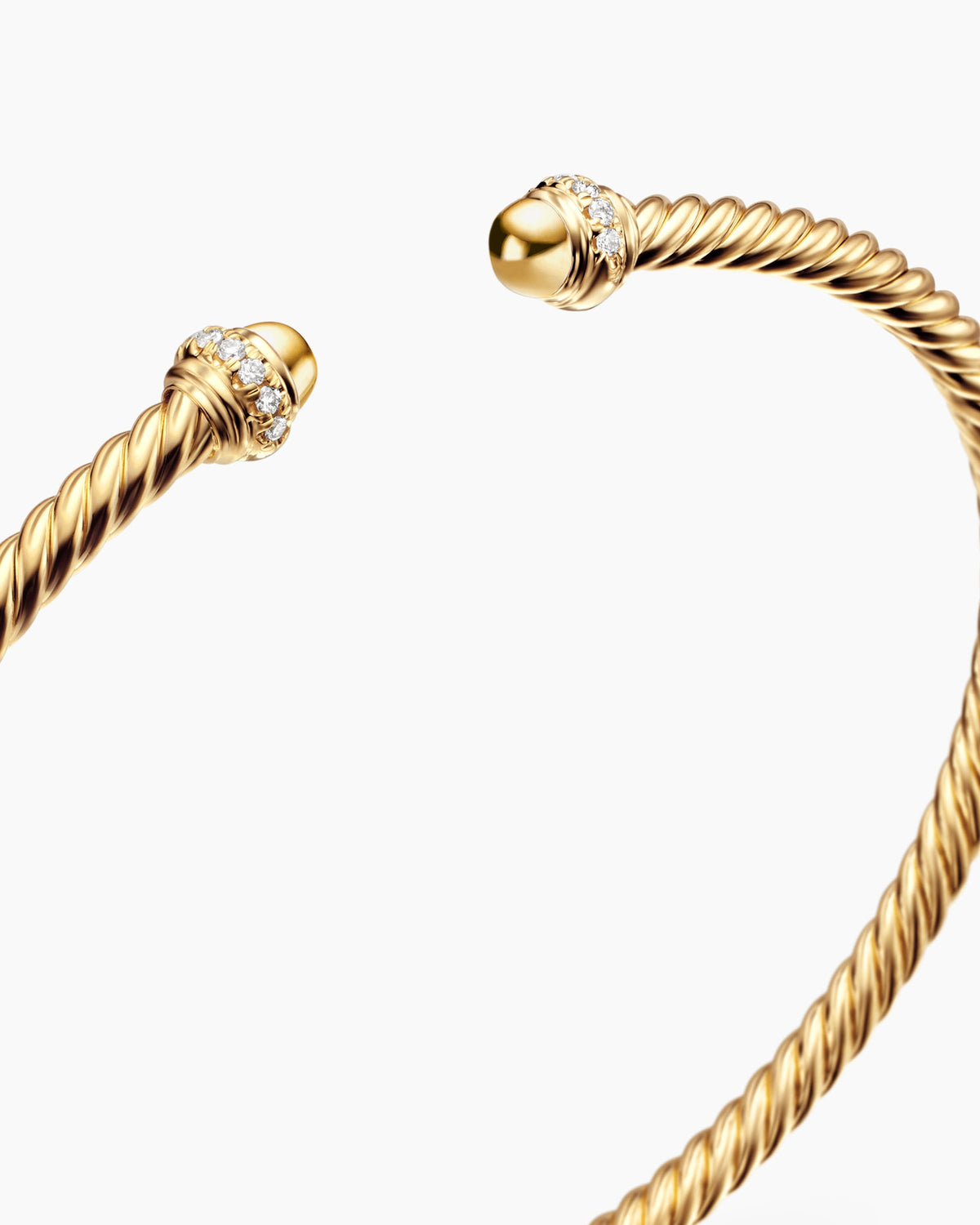 David Yurman Classic Cablespira Flex Bracelet in 18K Yellow Gold with Diamonds, 3mm David Yurman Women’s