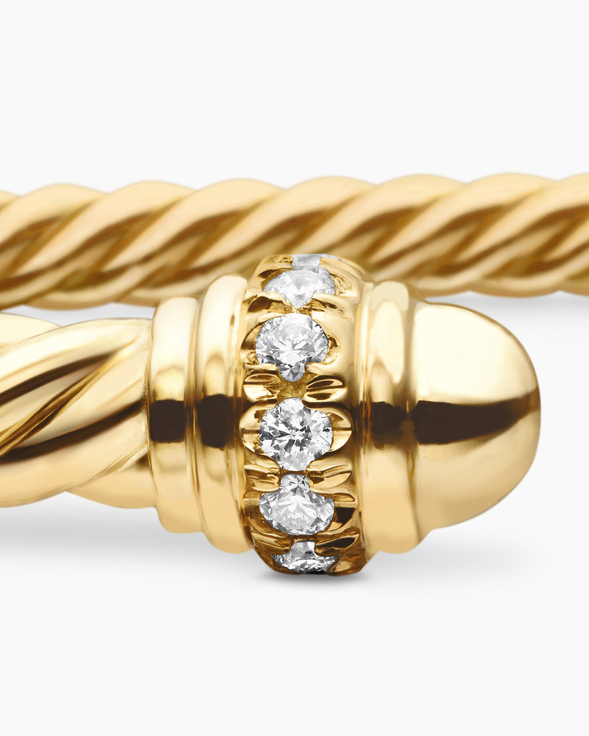 David Yurman Classic Cablespira Flex Bracelet in 18K Yellow Gold with Diamonds, 3mm David Yurman Women’s