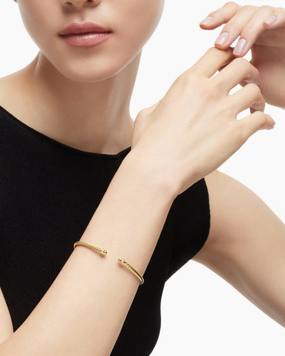 David Yurman Classic Cablespira Flex Bracelet in 18K Yellow Gold with Diamonds, 3mm David Yurman Women’s
