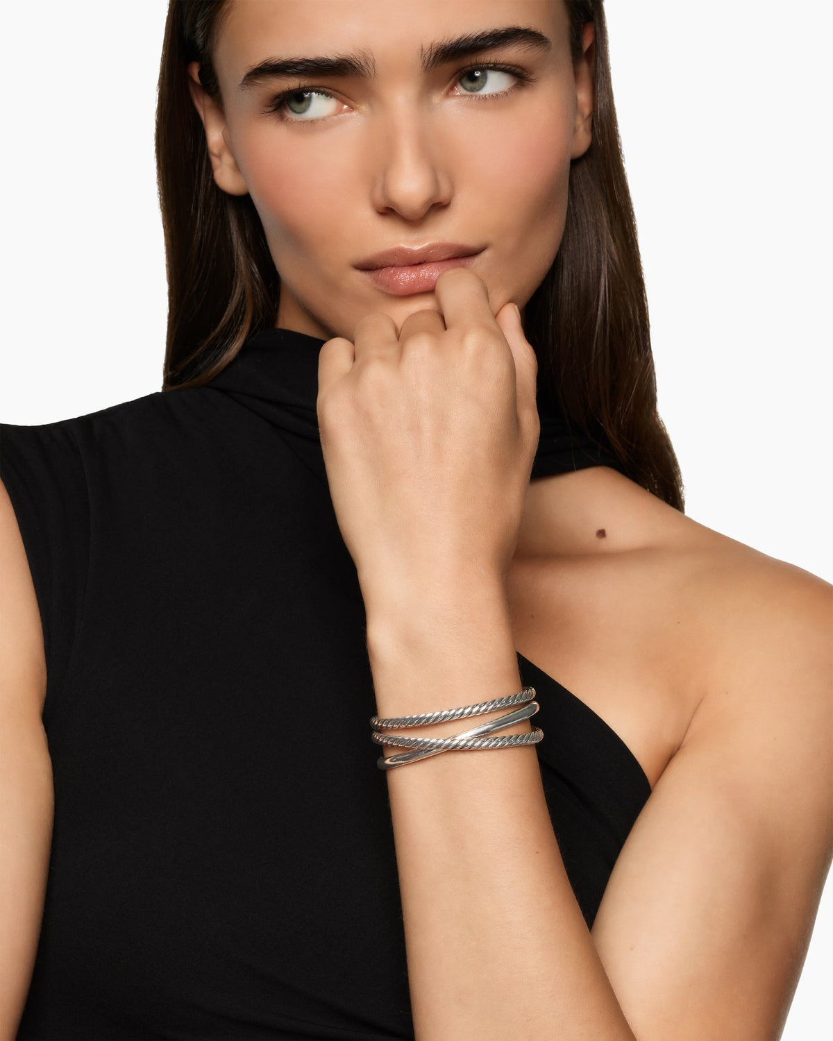 David Yurman Bold Crossover Three Row Cuff Bracelet David Yurman Women’s
