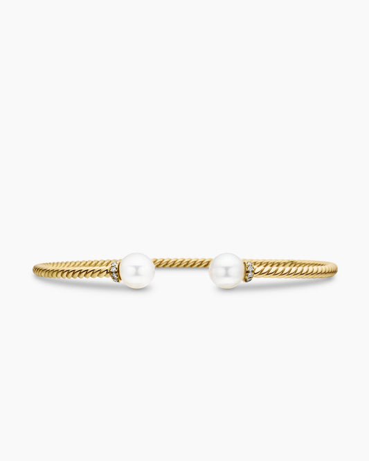David Yurman Solari Cablespira Flex Bracelet in 18K Yellow Gold with Diamonds, 2.3mm David Yurman Women’s