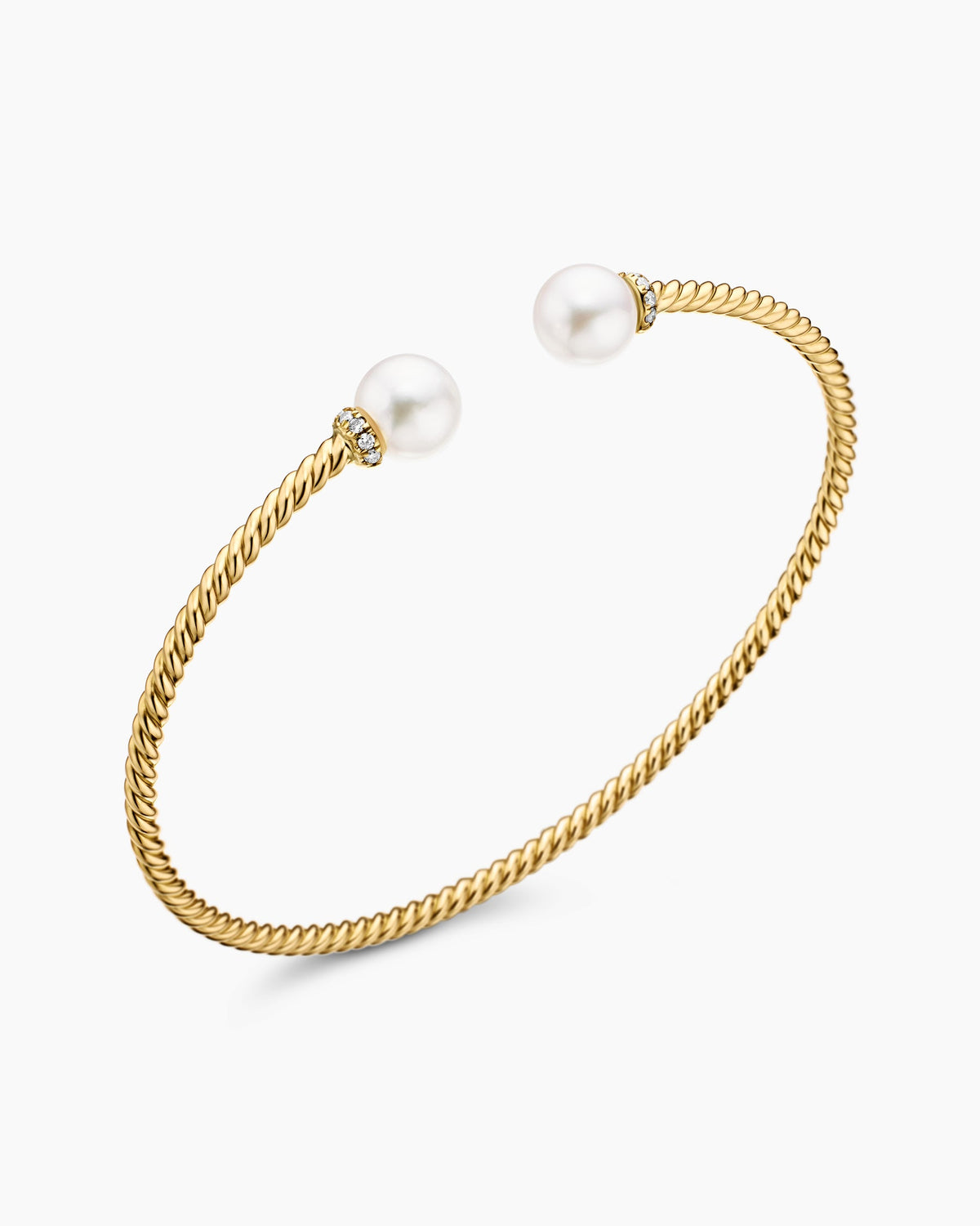 David Yurman Solari Cablespira Flex Bracelet in 18K Yellow Gold with Diamonds, 2.3mm David Yurman Women’s