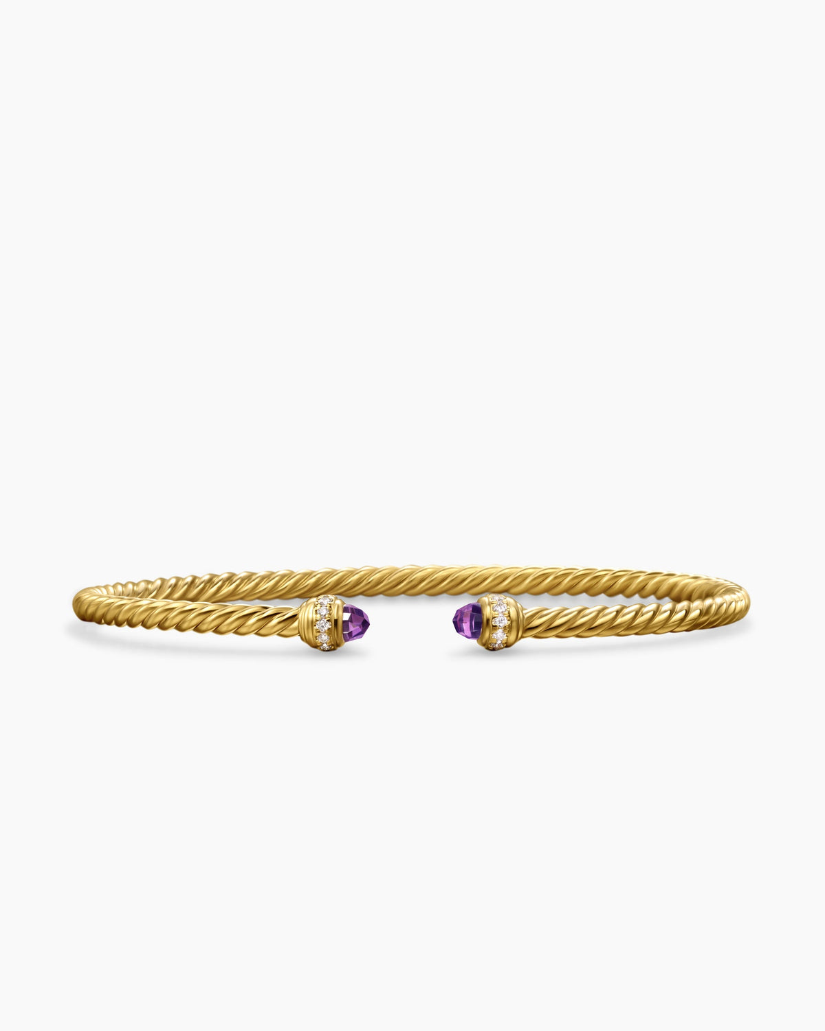 David Yurman Classic Cablespira Flex Bracelet in 18K Yellow Gold with Diamonds, 3mm David Yurman Women’s