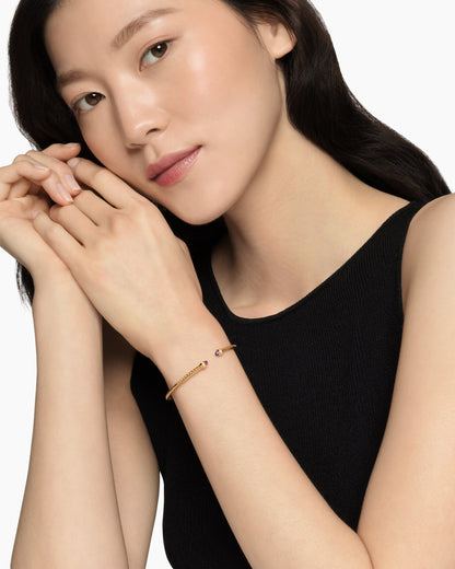 David Yurman Classic Cablespira Flex Bracelet in 18K Yellow Gold with Diamonds, 3mm David Yurman Women’s