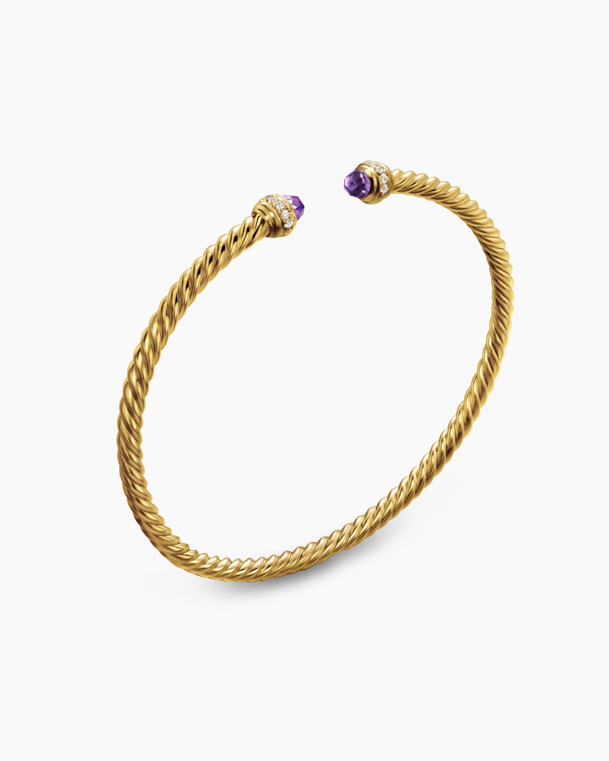 David Yurman Classic Cablespira Flex Bracelet in 18K Yellow Gold with Diamonds, 3mm David Yurman Women’s