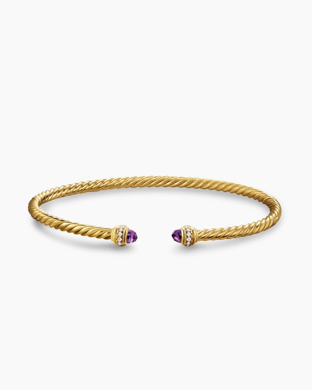 David Yurman Classic Cablespira Flex Bracelet in 18K Yellow Gold with Diamonds, 3mm David Yurman Women’s