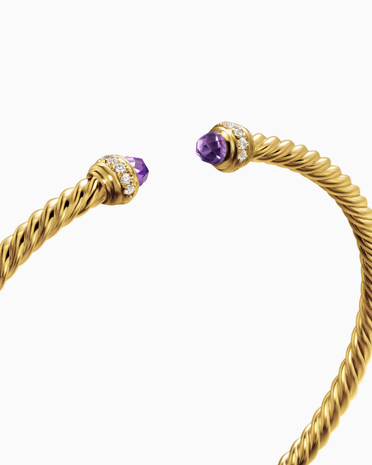 David Yurman Classic Cablespira Flex Bracelet in 18K Yellow Gold with Diamonds, 3mm David Yurman Women’s