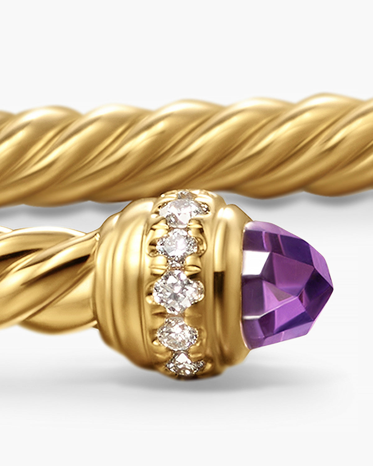 David Yurman Classic Cablespira Flex Bracelet in 18K Yellow Gold with Diamonds, 3mm David Yurman Women’s