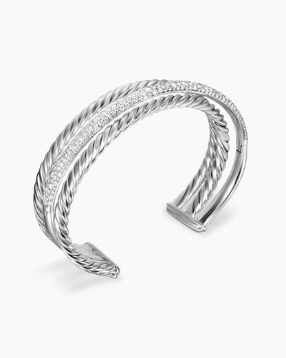 David Yurman Pavé Crossover Three Row Cuff Bracelet David Yurman Women’s