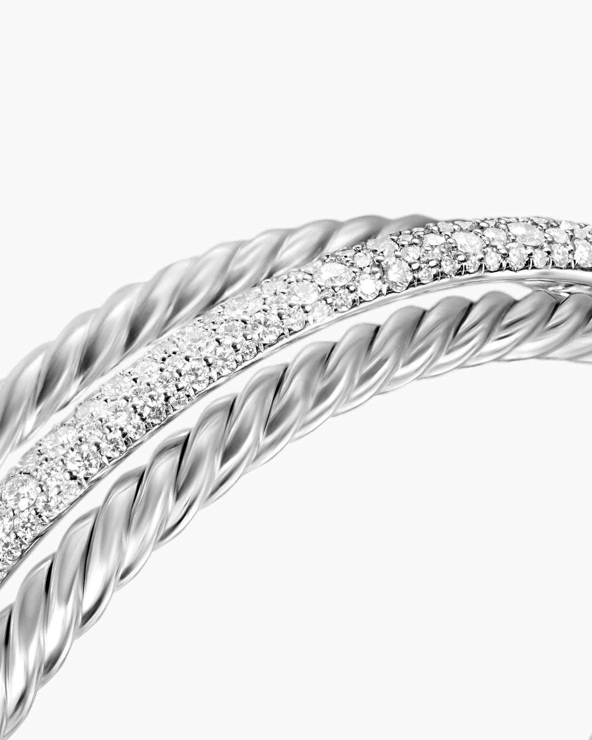 David Yurman Pavé Crossover Three Row Cuff Bracelet David Yurman Women’s