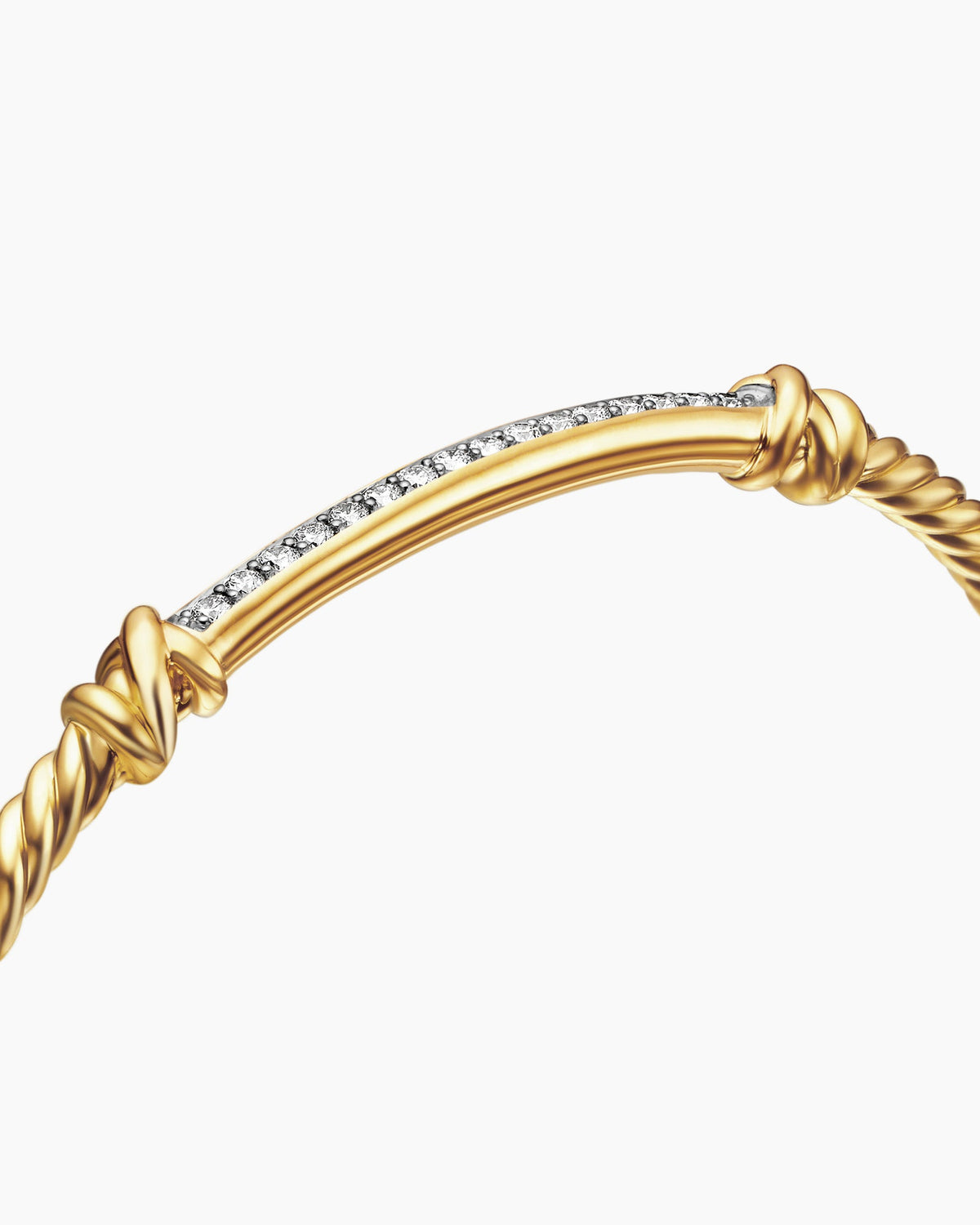 David Yurman Petite Helena Cablespira Flex Station Bracelet in 18K Yellow Gold with Diamonds, 3mm David Yurman Women’s