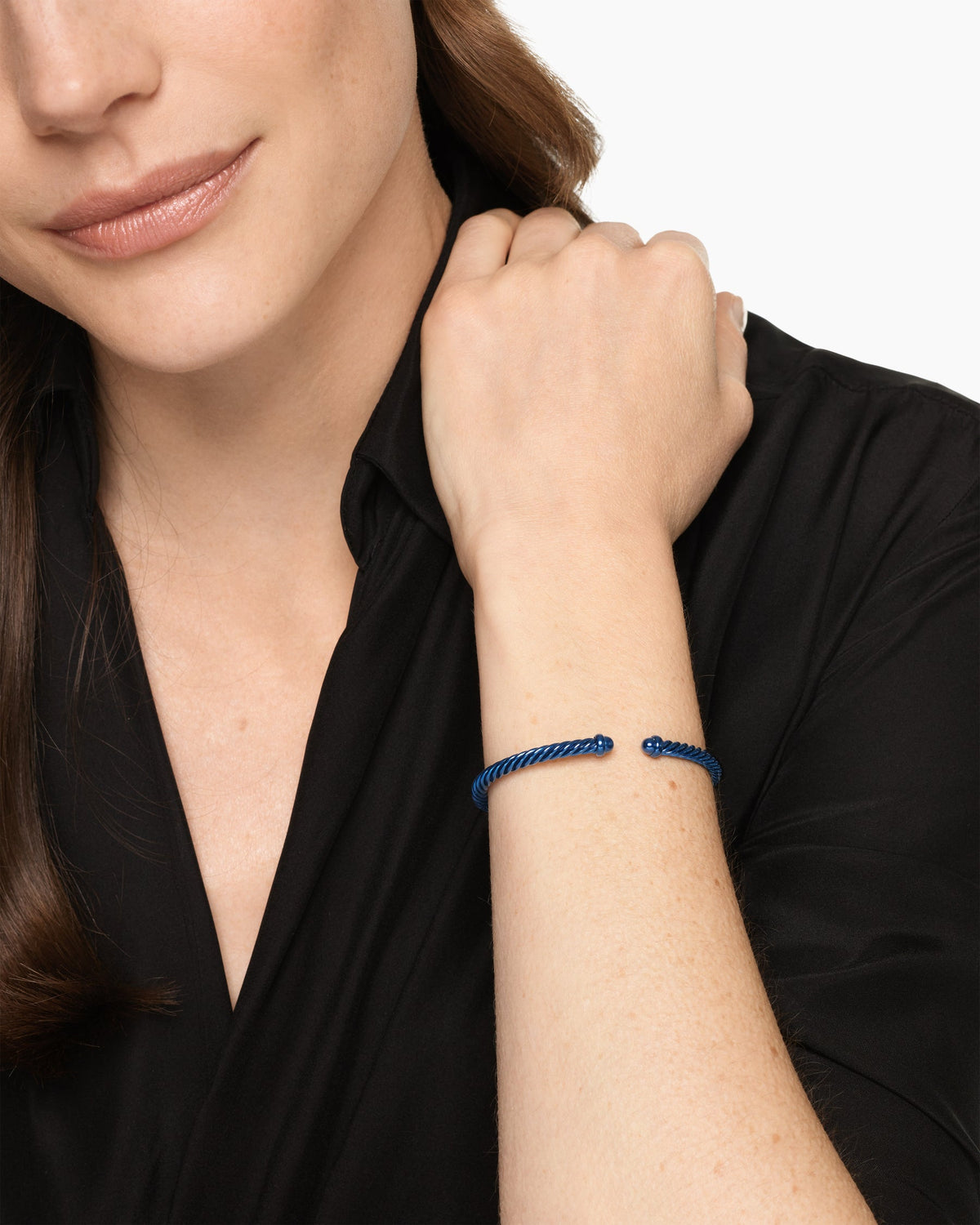David Yurman Classic Cable Bracelet in Navy Aluminum, 4mm David Yurman Women’s