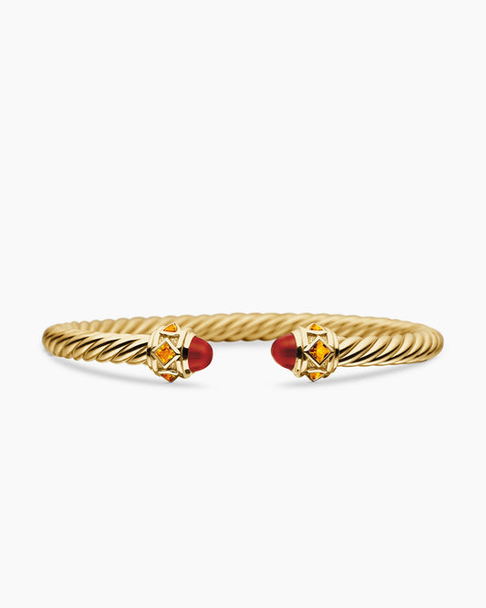 David Yurman Renaissance® Cablespira® Flex Bracelet in 18K Yellow Gold with Carnelian and Citrine, 5mm David Yurman Women’s